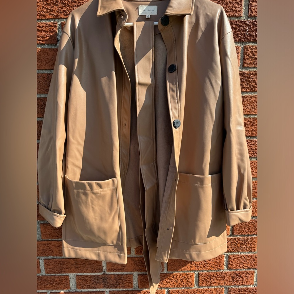 Melloday faux leather shacket